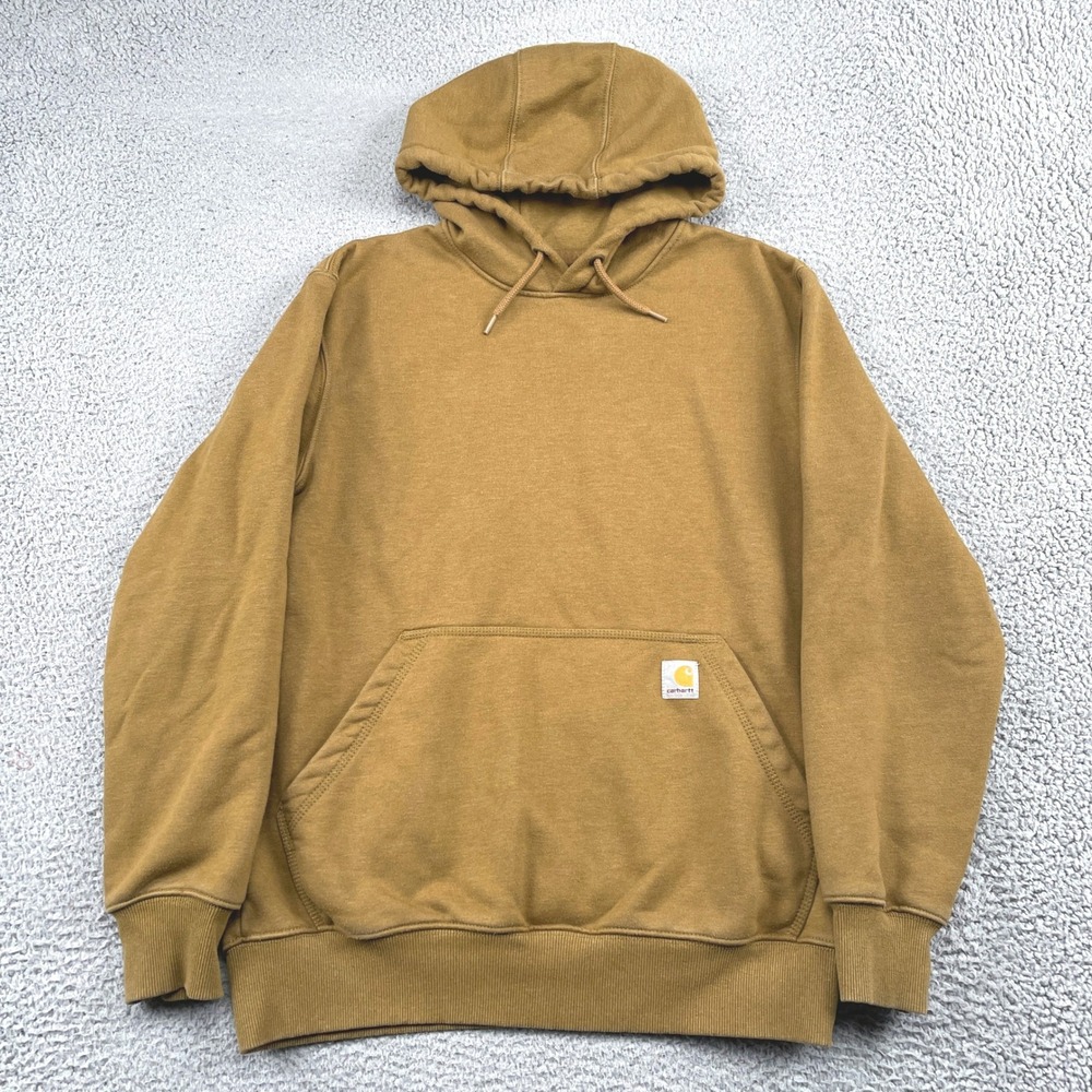 Carhartt Hoodie Mens Medium Brown Loose Fit Midweight Pullover Rain Defense